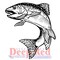 Deep Red Stamps Rainbow Trout Rubber Cling Stamp 1.9 x 2.1 inches